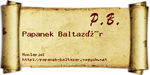 Papanek Baltazár névjegykártya